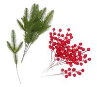Warmhm 20pcs Artificial Red Berry Branches for Christmas Holiday Decor with Realistic Design, Lifelike Plastic and Foam Material, for Indoor Display and Festive Touch