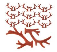 Warmhm 20pcs Decorative Deer Horn Hair Accessories for DIY Headdress Making Flocking Antlers for Christmas Decor Hairband Craft