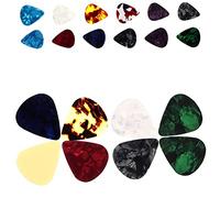 Warmhm 20pcs Xylonite Guitar Picks Colors Thick for Electric Bass Guitars for Strumming Playing Durable Glossy Finish present for Musicians Random Color