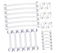 Warmhm 24pcs Assorted Body Piercing Jewelry Set Tongue Rings Eyebrow Rings and for Women Highly Polished and Comfortable to Wear for Everyday Outfits and Special Occasions