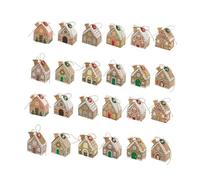 Warmhm 24pcs Christmas Advent Calendar Boxes House Shaped Holiday Countdown Storage for Candy and Party Favors Classic Festive Colors and Patterns Multipurpose Gift Holders for Seasonal