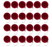Warmhm 24pcs Dark Red Flocked Ornament Balls 5cm Shatterproof Hanging Xmas Tree Baubles for Valentine’s Day and Christmas Holiday Decorations