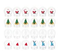 Warmhm 24pcs Plastic Snow Globe Clear Plastic Water Globe Fillable Snow Sphere with Screw Off Cap for DIY Crafts Christmas Home Decoration