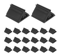 Warmhm 24pcs Plastic Triangular Card Holder for Playing Cards and Chips with Metal Clip and Widened Bottom, Black Smooth Matte Surface Stand, Prevents Sliding and Shifting, for Game Night