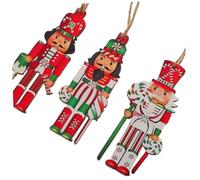 Warmhm 24pcs Wooden Nutcracker Pendants for Christmas Tree Hanging Retro Candy-inspired Nutcracker Figures Ornaments Family-friendly Holiday Decorations for Festive Tree Decor and