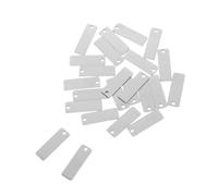 Warmhm 25pcs Stainless Steel Rectangular Keychain Blanks Mirror Finish Metal Tags for DIY Jewelry Making Dog Id Charms Craft Supplies