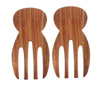 Warmhm 2pcs Acacia Wood Salad Claws and Forks Multipurpose Wooden Kitchen Utensils for Mixing Tossing and Serving Resistant to Wear and Deformation Elegant Natural Grain Design