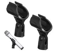 Warmhm 2pcs Adjustable Angle Microphone Clamp to Screw Adapter Microphone Stand Clip Holder for Mic Arm Easy to Use Accessory