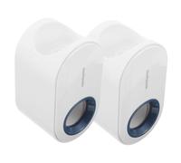 Warmhm 2pcs Automatic Wall Mounted Toothpaste Dispenser Toothpaste Squeezer for Adults Adhesive Bathroom Organizer for Efficient Morning and Bedtime Routines Space-Saving Holder in White