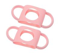 Warmhm 2pcs Baby Bottle Handles Silicone Anti-Slip Grip Universal Milk Bottle Support for Feeding Baby Feeding Accessories Pink