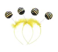 Warmhm 2pcs Bee Costume Headbands Vibrant Antenna Hair Bands for Themed Parties Comfortable and Lightweight Holiday Accessories for Cosplay and Celebrations