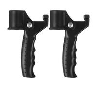 Warmhm 2Pcs Black Cane Handles for 22Mm Tube Diameter Portable Folding Walking Stick Accessories, Mobility Stick Handles with Cushion for Elderly Stand Assist and Balance Support