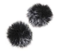 Warmhm 2pcs Black Microphone Wind Muff Windshield Covers Made of Imitation Plush, Protecting Microphone from Spit, Easy to Put and Remove, for Stage and Recording Use