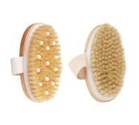 Warmhm 2pcs Body Cleaning Shampoo Brush with Wooden Handle and Nylon Bristle for Massaging and Improving Skin Elasticity, Practical Bath Brush Set for Home Use