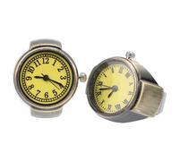 Warmhm 2Pcs Chic Ring Designed Watch Retro Finger Watches with Roman and Digital Faces Unique Decorative for Men and Women Birthdays