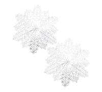 Warmhm 2Pcs Christmas Snowflake Placemats Dining Table Mats with Non Stain Smooth Texture Decorative Xmas Table Protection Mats for Holiday Party and Winter Celebration