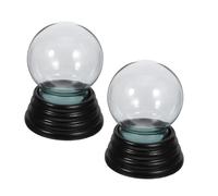 Warmhm 2pcs Clear DIY Snow Globe with Screw Off Cap Thick Transparent Water Globes for Christmas Crafts Home Wedding Decoration Empty Candy Bottle Style Festive Display Domes for