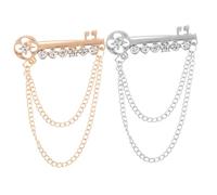 Warmhm 2PCS Creative Alloy Multi Chain Design for Wedding Suit Tuxedos Formal Events Elegant Decorative Breastpin for Women