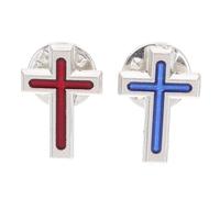 Warmhm 2pcs Cross Brooch Pin Elegant Christian Lapel Pins for Men Suit Decoration Holy Communion Baptism Party Accessories