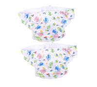 Warmhm 2pcs Discreet Adult Nappies Overnight Diapers for Adults Adjustable Incontinence Pants Snaps Breathable Leakproof
