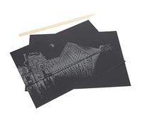 Warmhm 2pcs DIY City Night View Scratch Paper Cards for Crafts Creative Hand Skill Building Art Bright Colorful Patterns Hidden Beneath Matte Coating Get Gifts and Classroom Activities