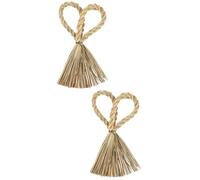 Warmhm 2pcs DIY Heart Shape Straw Ring Woven Wreath for Home Decoration Simple Straw Ring Pendant for Christmas Door Wreath Hanger