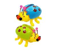 Warmhm 2pcs Electronic Ladybird Toy for Kids Pull Along Music Toy Light Interactive Plaything for Children Battery-Free for Early Learning and Fun