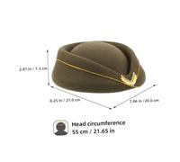 Warmhm 2pcs Flight Attendant Beret Hat Acrylic Stewardess Cap for Women Cozy Soft Airline Cosplay Party Accessories Year Wear Resistant to Deformation and Easy to Clean