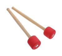 Warmhm 2pcs Foamed Drum Hammer Wood Handle Drumstick for Bass Drum Percussion for Practice and Performance