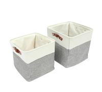 Warmhm 2Pcs Foldable Cloth Storage Basket Multifunctional Large Capacity Organizer for Clothes Laundry Home Use Space-saving Fabric Bin Suitable for Dorm Nursery Bathroom