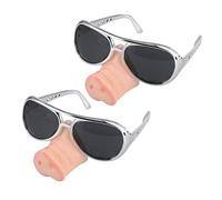Warmhm 2pcs Funny Pig Nose Glasses for Cosplay Party Supplies Unique Costume Eyewear for Adults Lightweight and Sturdy Prank Props for Photo Booth Fun
