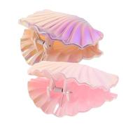 Warmhm 2pcs Gradient Shell Jaw Clips Resin Hair Claws with Ocean Seashell Pattern Lightweight Stylish Hairpins for Women and Summer Beach Accessories