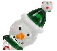 Warmhm 2pcs Hand Blown Glass Snowman Figurines Mini Desktop Ornaments for Christmas Party Favors and Holiday Decoration Space Saving Festive Collectible Art for Seasonal Gifting