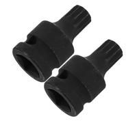 Warmhm 2pcs Impact Triple Square Spline Bit Socket Stubby for Brake Caliper Screw Removal Premium Impact Driver Socket Tool for Garage and Workshop Use Easy Positioning and Beginner
