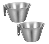 Warmhm 2pcs Italian Coffee Extract Cup Coffee Cup Cappuccino Accessories Frothing Pitcher Dual Scale Espresso Shot Silver 304 Stainless Steel