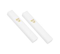 Warmhm 2pcs Jewish Entrance Mezuzah Case Resin Door Frame Decor Lightweight Indoor Outdoor Home Blessing Easy Installation White