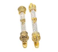 Warmhm 2pcs Jewish Mezuzah with Traditional Sacred Scrolls Intricate Metal Craft Jerusalem-inspired Religious Door Blessing Cultural Home Decor