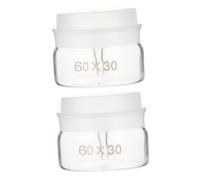 Warmhm 2pcs Laboratory Glass Weighing Bottles with Lids, 60x30mm Sampling and Experiment Weighing Jars, Low and High Form Chemical Glassware for Scientific Use