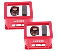 Warmhm 2pcs Magnetic Beer Bottle Opener Creative Box Shaped Design Portable Lightweight Tool for Bartenders and Beer Lovers Vibrant Red Stylish Accessory for Parties and Home Use