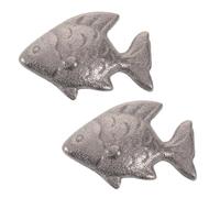 Warmhm 2pcs Natural Cast Iron Fish Cooking Tool for Boosting Iron Intake Fish-Shaped Made from Suitable for Chinese and Western Recipes and Daily Use