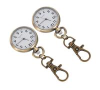 Warmhm 2pcs Nursing Pocket Watch Keychain Set for Women with Accurate and Constant Time, Big Watch Face Design, Alloy and Titanium Metal Material, for Travel