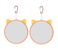Warmhm 2Pcs Parrot Mirror with Fun Design for Bird Cages Engaging Bird Supplies for Cockatiels Parakeets Educational Amusing Mirror Plaything
