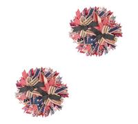 Warmhm 2pcs Patriotic Star Wooden Door Wreath of July Memorial Day Garland Independence Day Decoration for Front Door Indoor Outdoor Use Festive Home Ambiance