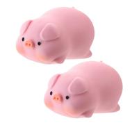 Warmhm 2pcs Pig Squeeze Toy for Boys and Girls Stress Relief Compact Stretchy Pig Toy for Birthday Party Favors and Household Fun Adorable Decompression and Anxiety Relief