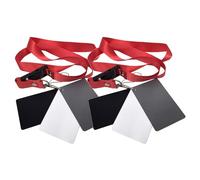 Warmhm 2Pcs Portable Acrylic Grey White Balance Cards for Digital Camera Photography with Adjustable Neck Lanyard Strap, Stylish Minimalist Design to Balance Complex Light