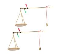 Warmhm 2pcs Portable Handheld Copper Culinary Scale Precision Traditional Weighing for Chinese Medicine Herbs Kitchen Baking with Vintage Design