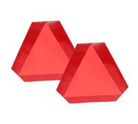 Warmhm 2pcs Reflective Triangle Slow Moving Vehicle Sign Aluminum Safety Warning for Cars Trucks Trailers with Adhesive Backing High Visibility Road Reflectors