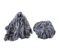 Warmhm 2pcs Resin Mini Rockery Decor Artificial Mountain Bonsai Ornaments with Lifelike Detailing for Indoor Micro Landscape Fairy Garden Fish Tank Desktop Decoration