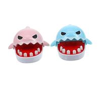 Warmhm 2pcs Shark Keychain Fake Fangs Biting Finger Toys for Boys and Girls Teeth Game Toy Unique Party Game Props Educational Plaything Random Color