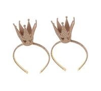 Warmhm 2pcs Shiny Crown Headbands for Birthday Party Hollow Out Heart Queen Hair Hoop Princess Tiara Headpieces for Women Role Play Costume Accessory Festive Celebration Decoration